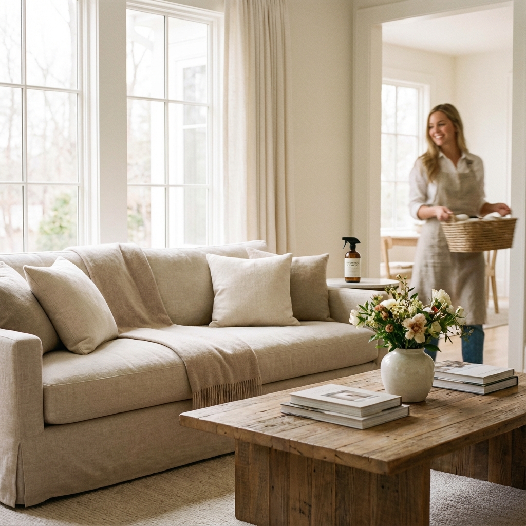 Clean and bright living room